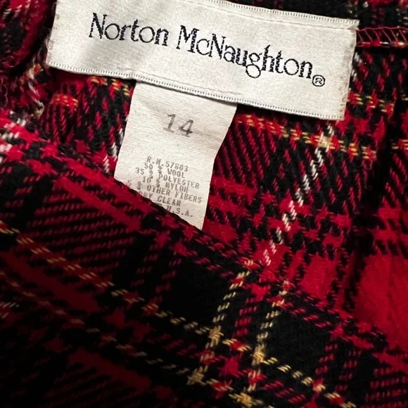 🌹Norton McNaughton Pleaded Wool Blend Skirt - Picture 6 of 6